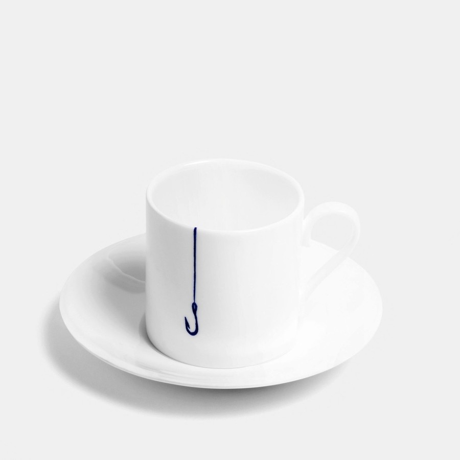 Bone China Richard Brendon | Straight Espresso Cup And Saucer - Hook