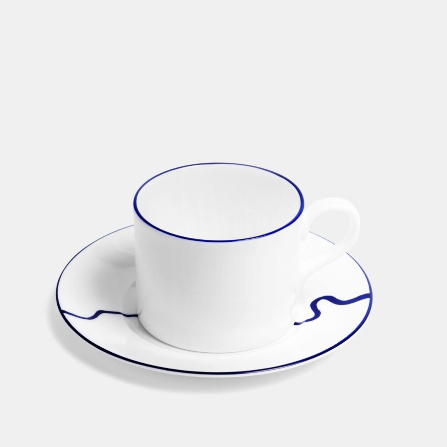 Bone China Richard Brendon | Straight Teacup And Saucer - River