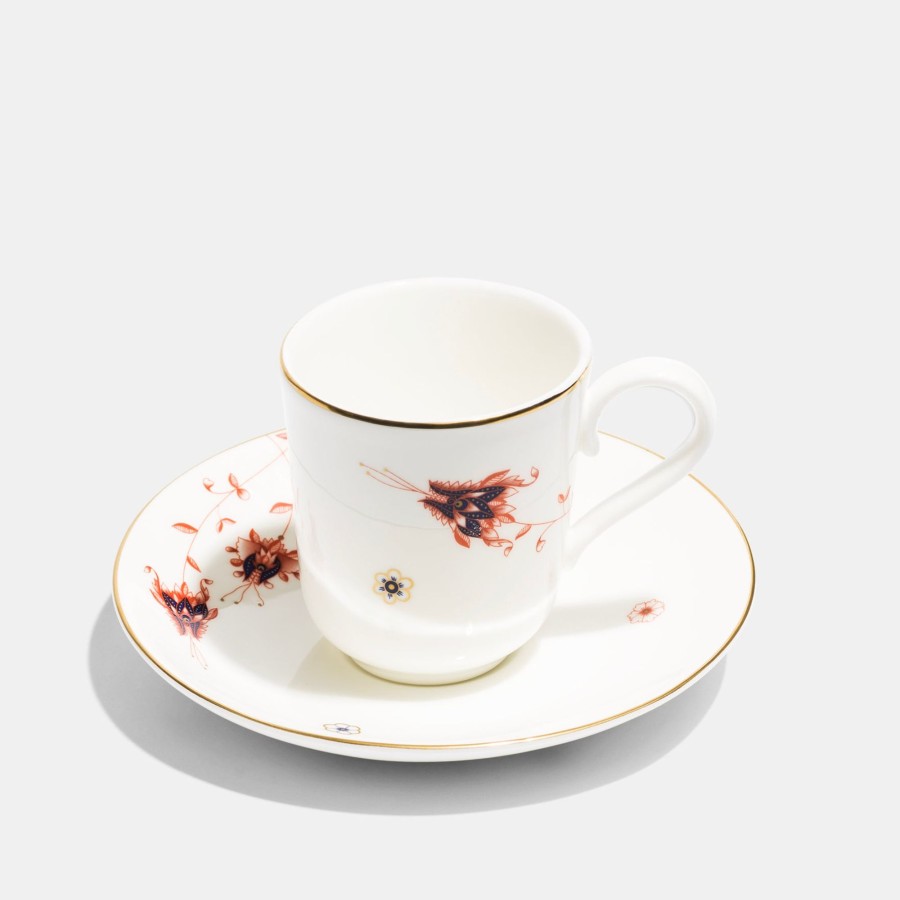 Bone China Richard Brendon | Espresso Cup & Saucer - Dragon Flower