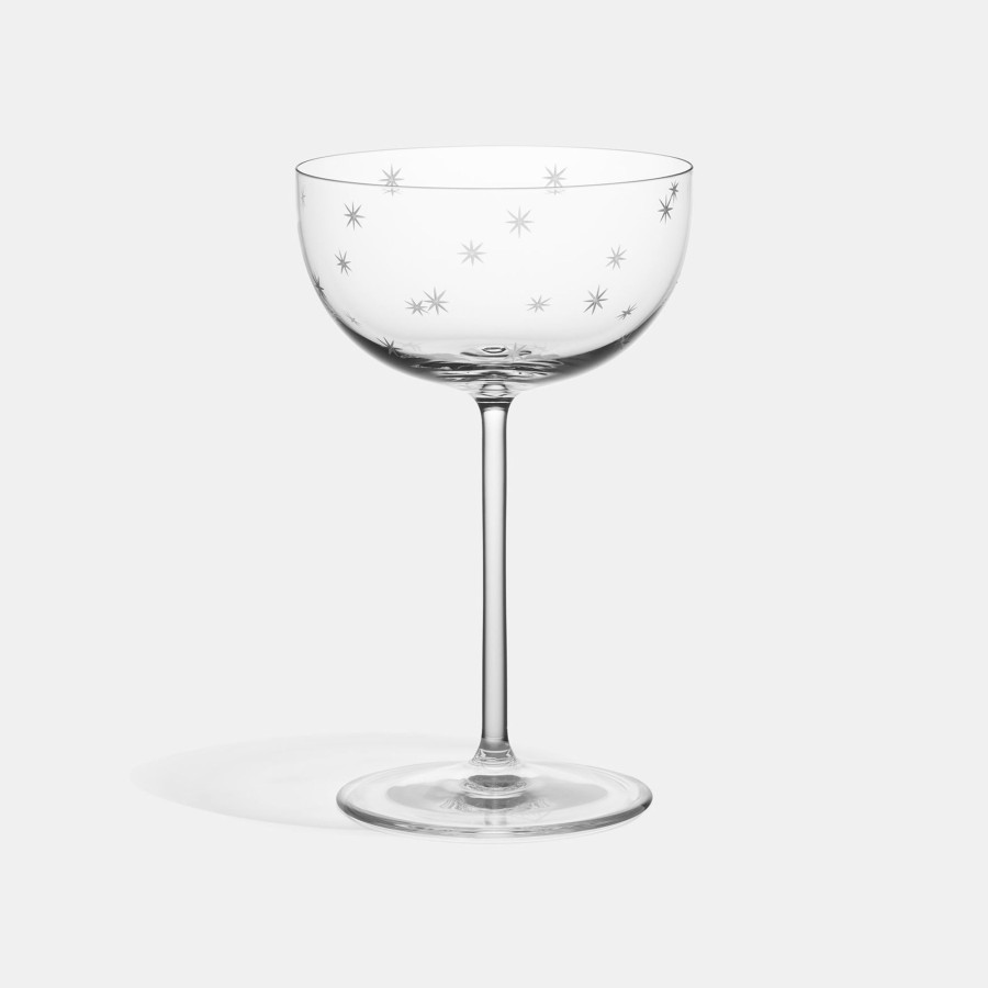 Crystal Richard Brendon | Star Cut Coupe Glass (Set Of 2) - The Cocktail Collection