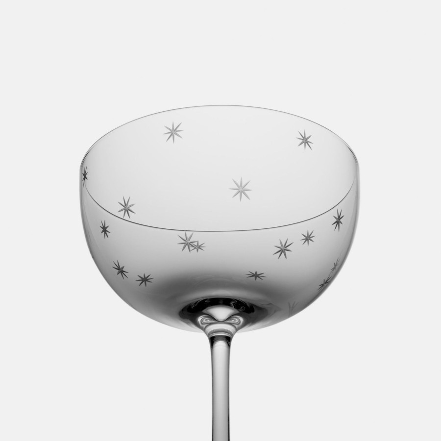 Crystal Richard Brendon | Star Cut Coupe Glass (Set Of 2) - The Cocktail Collection