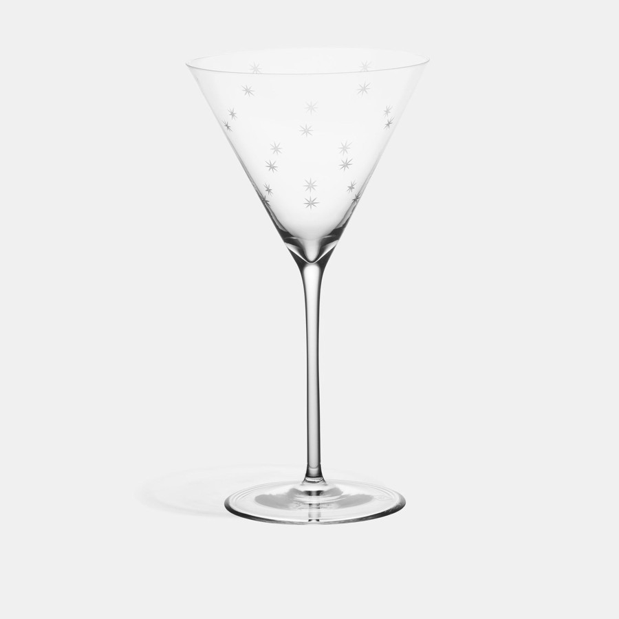 Crystal Richard Brendon | Star Cut Martini Glass (Set Of 2) - The Cocktail Collection