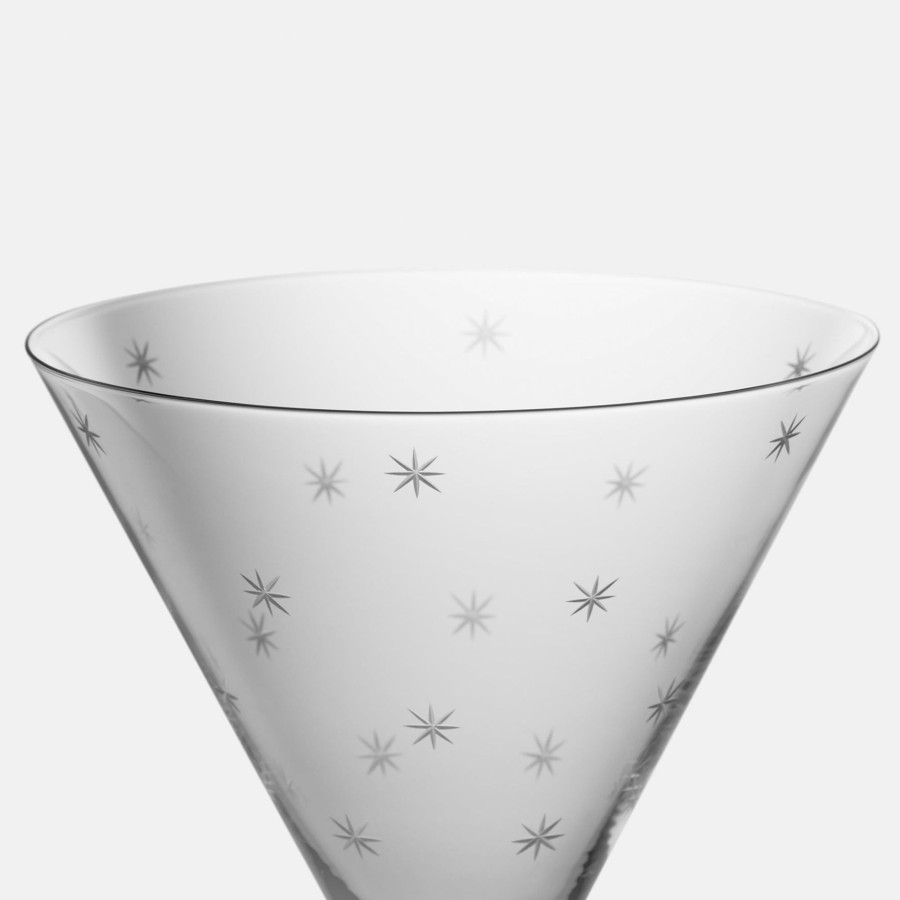 Crystal Richard Brendon | Star Cut Martini Glass (Set Of 2) - The Cocktail Collection