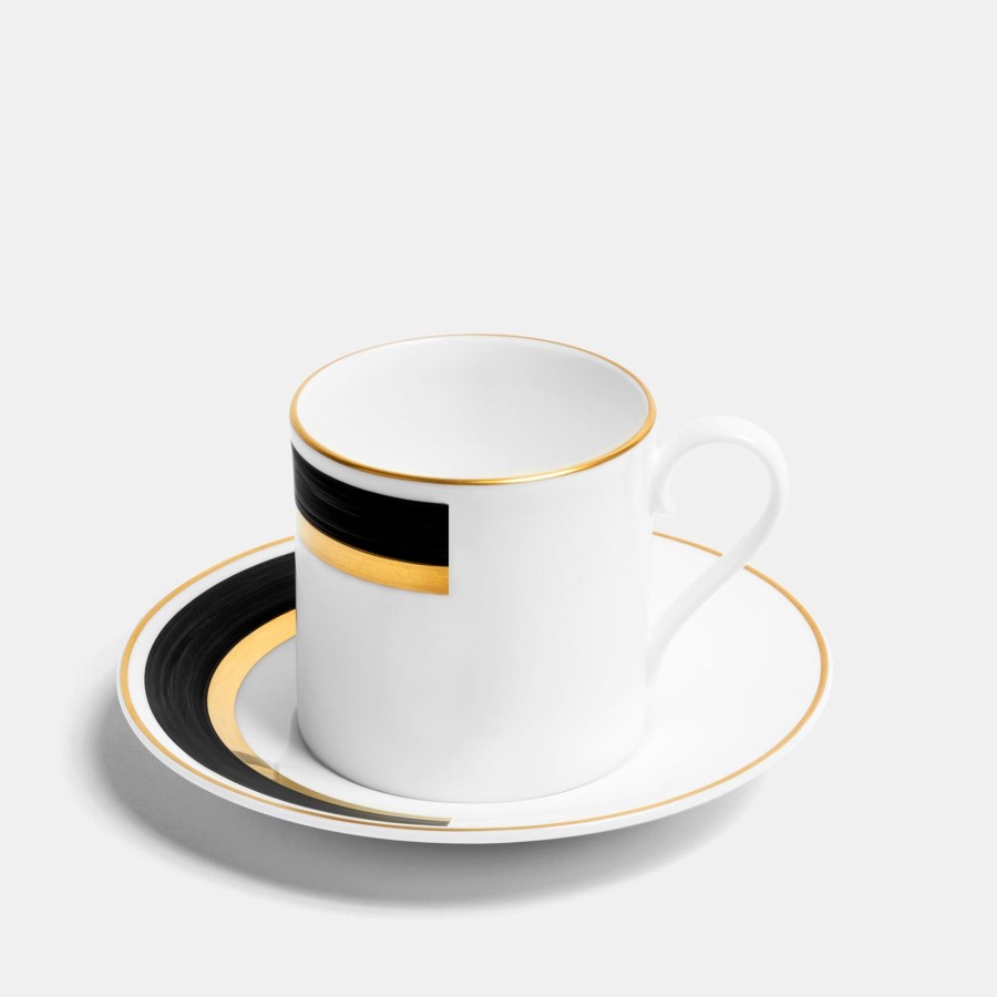 Bone China Richard Brendon | Straight Espresso Cup And Saucer - Arc